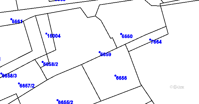 Parcela st. 6659 v KÚ Vsetín, Katastrální mapa