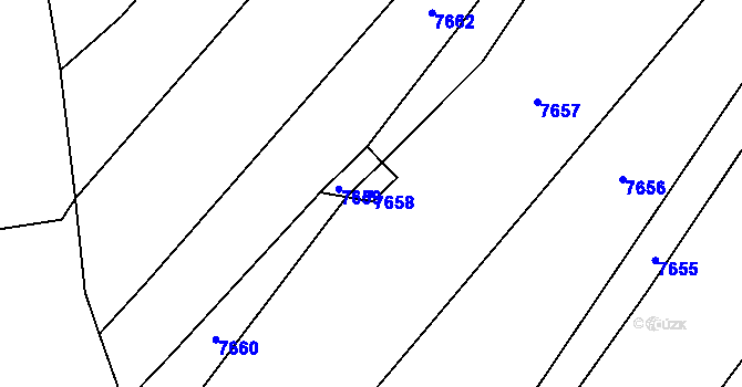 Parcela st. 7658 v KÚ Vsetín, Katastrální mapa