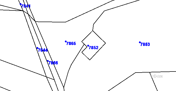 Parcela st. 7852 v KÚ Vsetín, Katastrální mapa