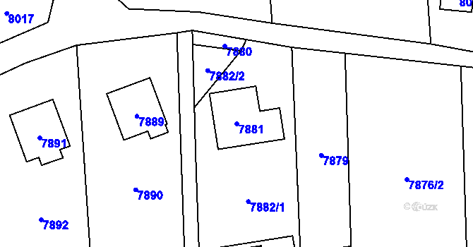Parcela st. 7881 v KÚ Vsetín, Katastrální mapa