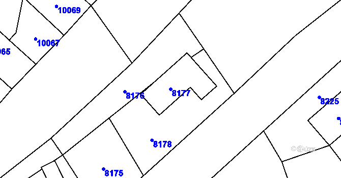 Parcela st. 8177 v KÚ Vsetín, Katastrální mapa