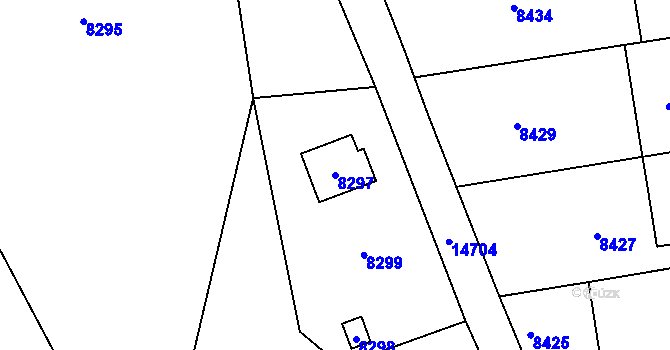 Parcela st. 8297 v KÚ Vsetín, Katastrální mapa