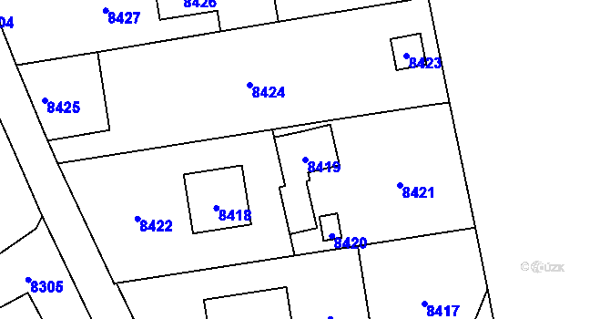 Parcela st. 8419 v KÚ Vsetín, Katastrální mapa