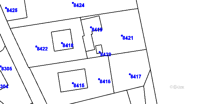 Parcela st. 8420 v KÚ Vsetín, Katastrální mapa