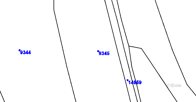Parcela st. 9345 v KÚ Vsetín, Katastrální mapa