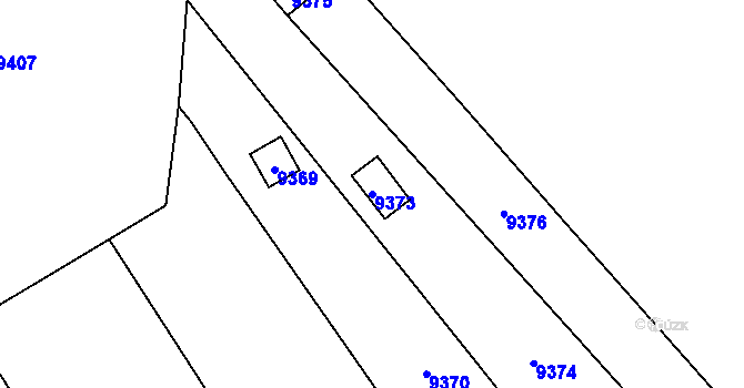 Parcela st. 9373 v KÚ Vsetín, Katastrální mapa