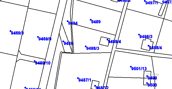 Parcela st. 9488 v KÚ Vsetín, Katastrální mapa