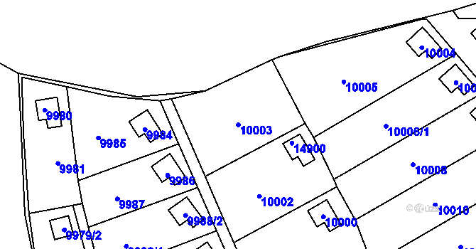 Parcela st. 10003 v KÚ Vsetín, Katastrální mapa