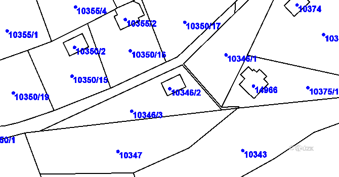 Parcela st. 10346/2 v KÚ Vsetín, Katastrální mapa