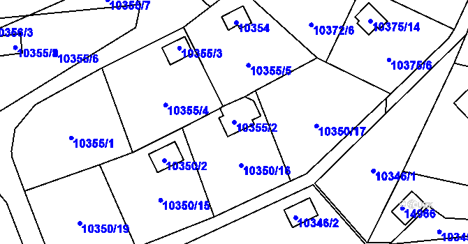 Parcela st. 10355/2 v KÚ Vsetín, Katastrální mapa