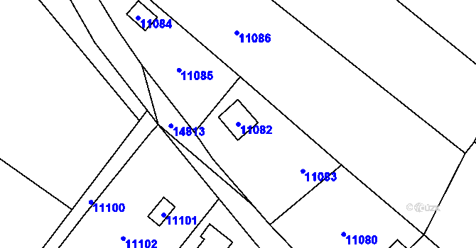Parcela st. 11082 v KÚ Vsetín, Katastrální mapa