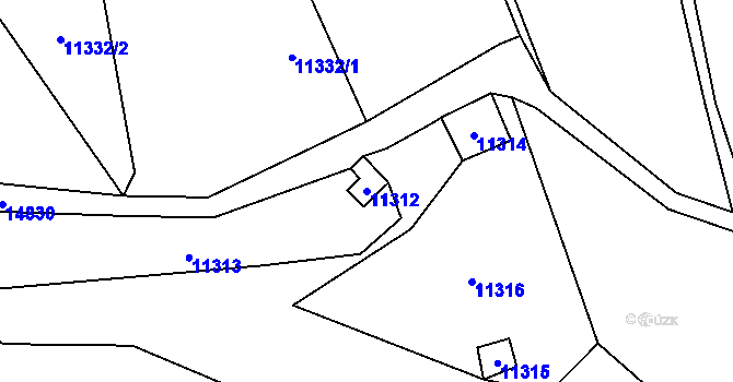 Parcela st. 11312 v KÚ Vsetín, Katastrální mapa