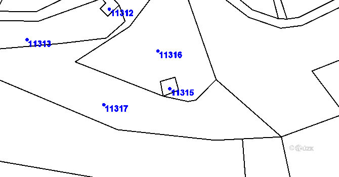 Parcela st. 11315 v KÚ Vsetín, Katastrální mapa