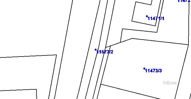Parcela st. 11573/2 v KÚ Vsetín, Katastrální mapa