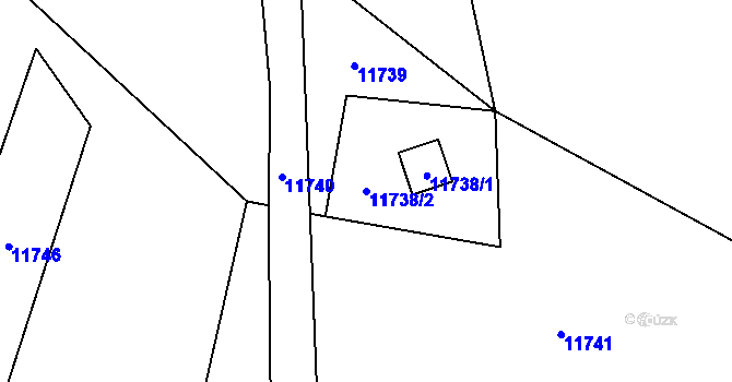Parcela st. 11738/2 v KÚ Vsetín, Katastrální mapa