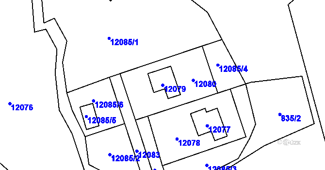 Parcela st. 12079 v KÚ Vsetín, Katastrální mapa