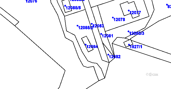 Parcela st. 12084 v KÚ Vsetín, Katastrální mapa