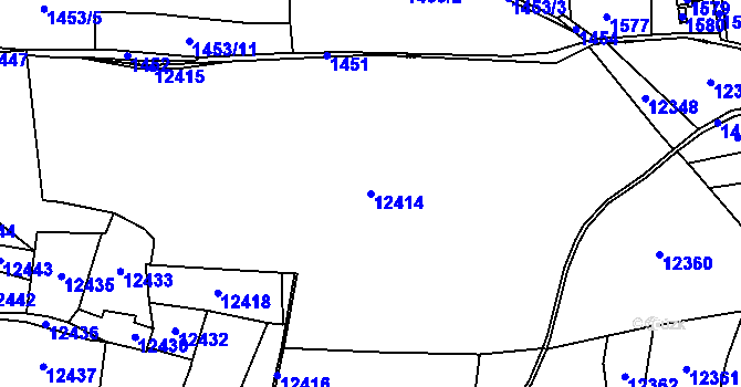 Parcela st. 12414 v KÚ Vsetín, Katastrální mapa