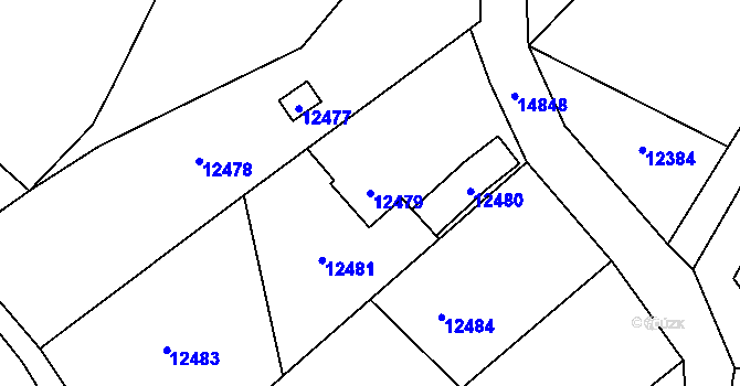 Parcela st. 12479 v KÚ Vsetín, Katastrální mapa