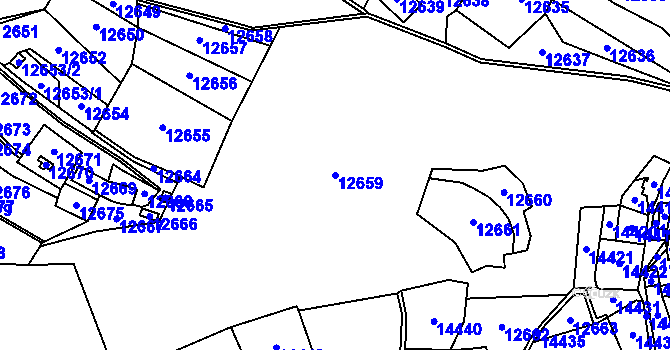 Parcela st. 12659 v KÚ Vsetín, Katastrální mapa