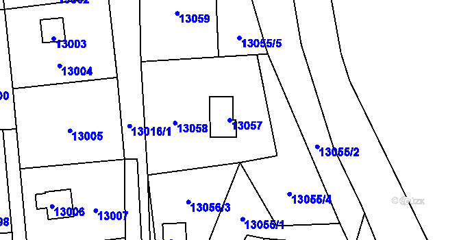 Parcela st. 13057 v KÚ Vsetín, Katastrální mapa