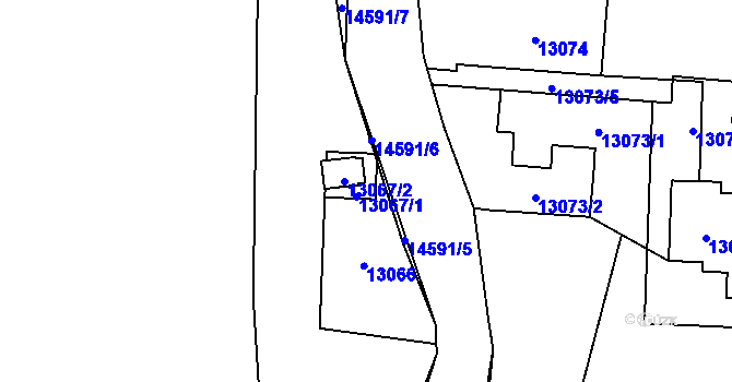 Parcela st. 13067/1 v KÚ Vsetín, Katastrální mapa