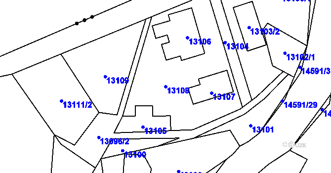 Parcela st. 13108 v KÚ Vsetín, Katastrální mapa