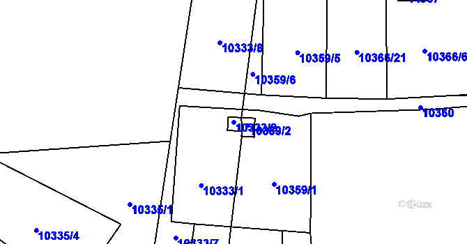 Parcela st. 10333/2 v KÚ Vsetín, Katastrální mapa