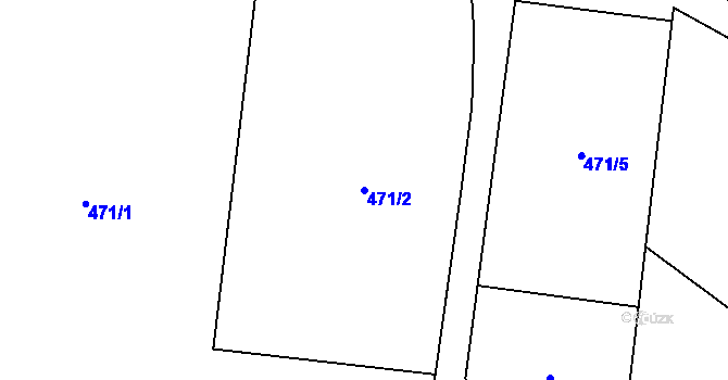 Parcela st. 471/2 v KÚ Vsetín, Katastrální mapa