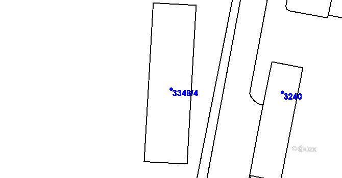 Parcela st. 3348/4 v KÚ Vsetín, Katastrální mapa