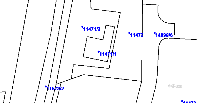 Parcela st. 11471/1 v KÚ Vsetín, Katastrální mapa