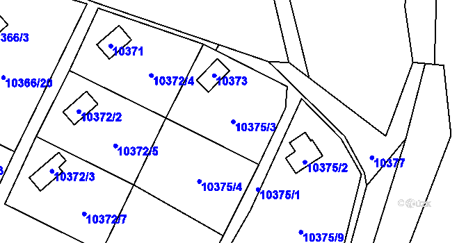 Parcela st. 10375/3 v KÚ Vsetín, Katastrální mapa