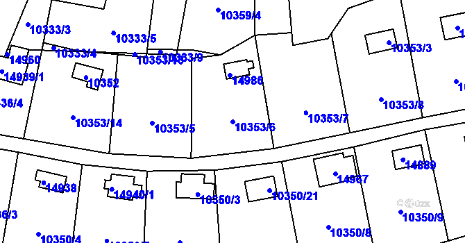 Parcela st. 10353/6 v KÚ Vsetín, Katastrální mapa