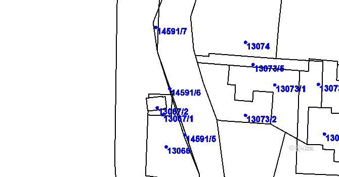 Parcela st. 14591/6 v KÚ Vsetín, Katastrální mapa