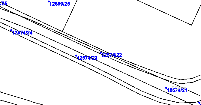 Parcela st. 12574/22 v KÚ Vsetín, Katastrální mapa