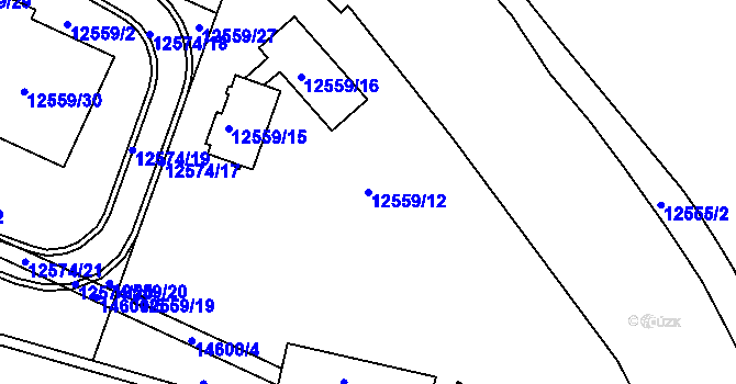 Parcela st. 12559/12 v KÚ Vsetín, Katastrální mapa