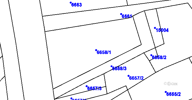 Parcela st. 6658/1 v KÚ Vsetín, Katastrální mapa