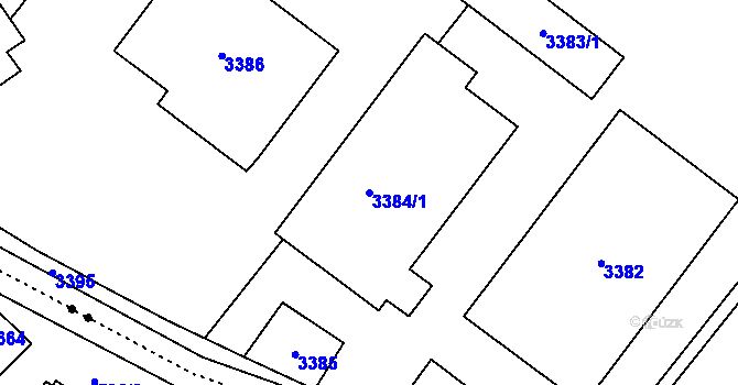 Parcela st. 3384/1 v KÚ Vsetín, Katastrální mapa