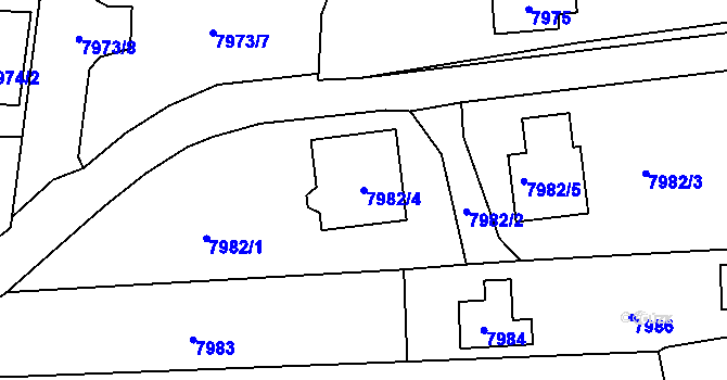 Parcela st. 7982/4 v KÚ Vsetín, Katastrální mapa