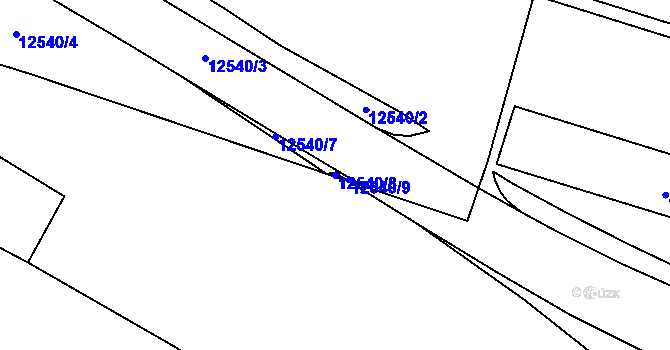 Parcela st. 12540/8 v KÚ Vsetín, Katastrální mapa