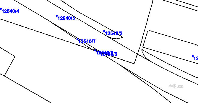 Parcela st. 12540/9 v KÚ Vsetín, Katastrální mapa