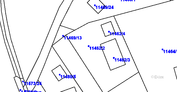 Parcela st. 11462/2 v KÚ Vsetín, Katastrální mapa