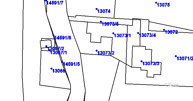 Parcela st. 13073/2 v KÚ Vsetín, Katastrální mapa