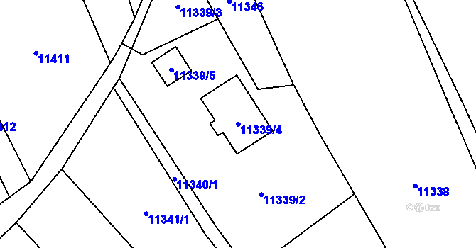 Parcela st. 11339/4 v KÚ Vsetín, Katastrální mapa