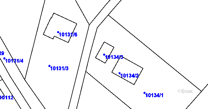 Parcela st. 10134/3 v KÚ Vsetín, Katastrální mapa