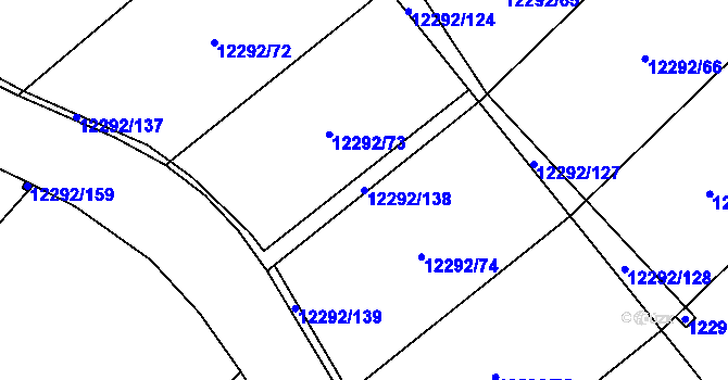 Parcela st. 12292/138 v KÚ Vsetín, Katastrální mapa