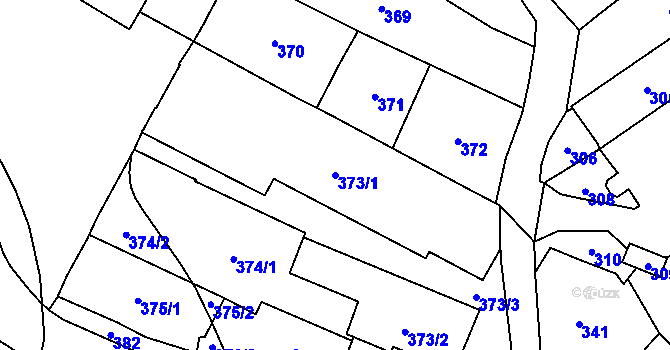 Parcela st. 373/1 v KÚ Vsetín, Katastrální mapa