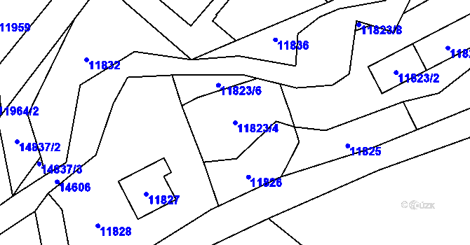Parcela st. 11823/4 v KÚ Vsetín, Katastrální mapa
