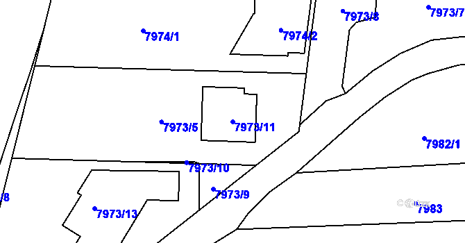 Parcela st. 7973/11 v KÚ Vsetín, Katastrální mapa
