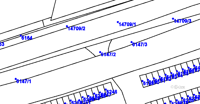 Parcela st. 6147/2 v KÚ Vsetín, Katastrální mapa